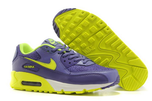 Nike Air Max 90 Womenss Shoes 2015 New Releases Purple Bling Green Coupon